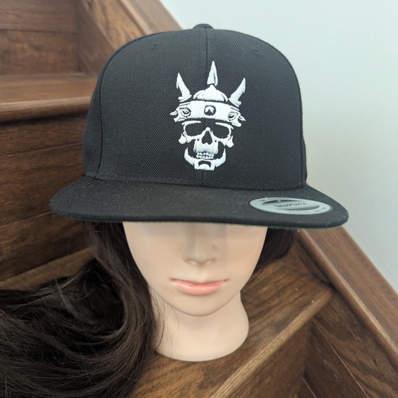 Black Dead Viking Skull Embroidered Snapback Hat Madchild OS - Picture 3 of 13